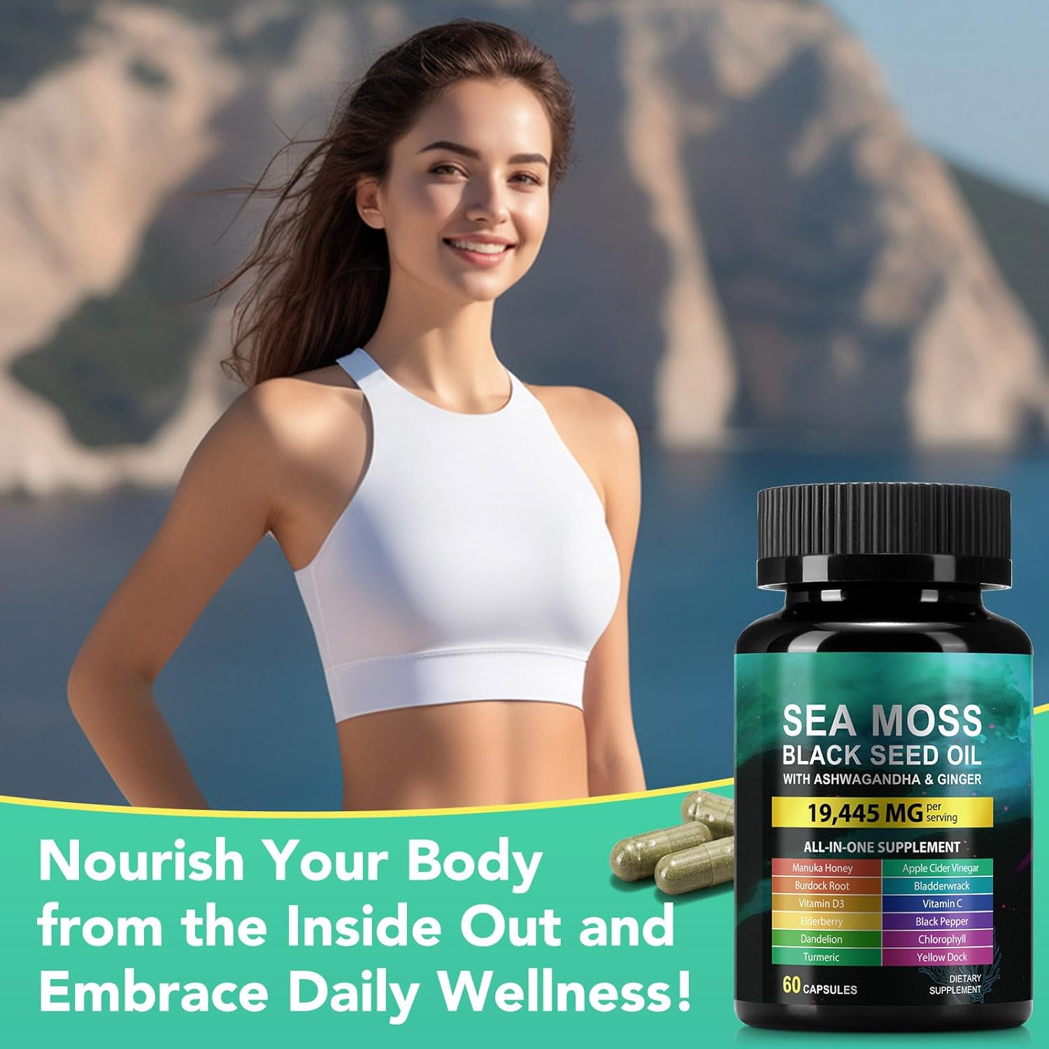Sea Moss + Black Seed Oil + Ashwagandha – Suplemento Natural Todo en Uno