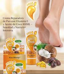 Crema Reparadora de Pies con Vitamina E y Aceite de Coco 100ML – KISS BEAUTY Suavidad y Nutrición Intensiva