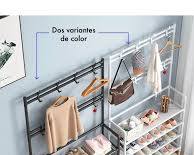Perchero de Ropa con Estante para Zapatos 2 en 1