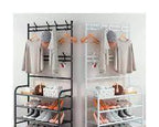 Perchero de Ropa con Estante para Zapatos 2 en 1