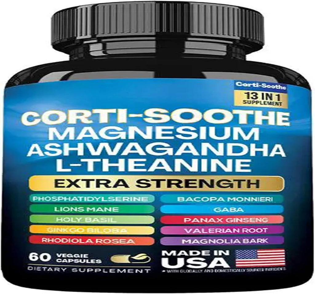 Suplemento Antiestrés Cortisol Balance – Magnesio Glicinato + L-Teanina + Ashwagandha 60 Cápsulas