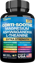 Suplemento Antiestrés Cortisol Balance – Magnesio Glicinato + L-Teanina + Ashwagandha 60 Cápsulas