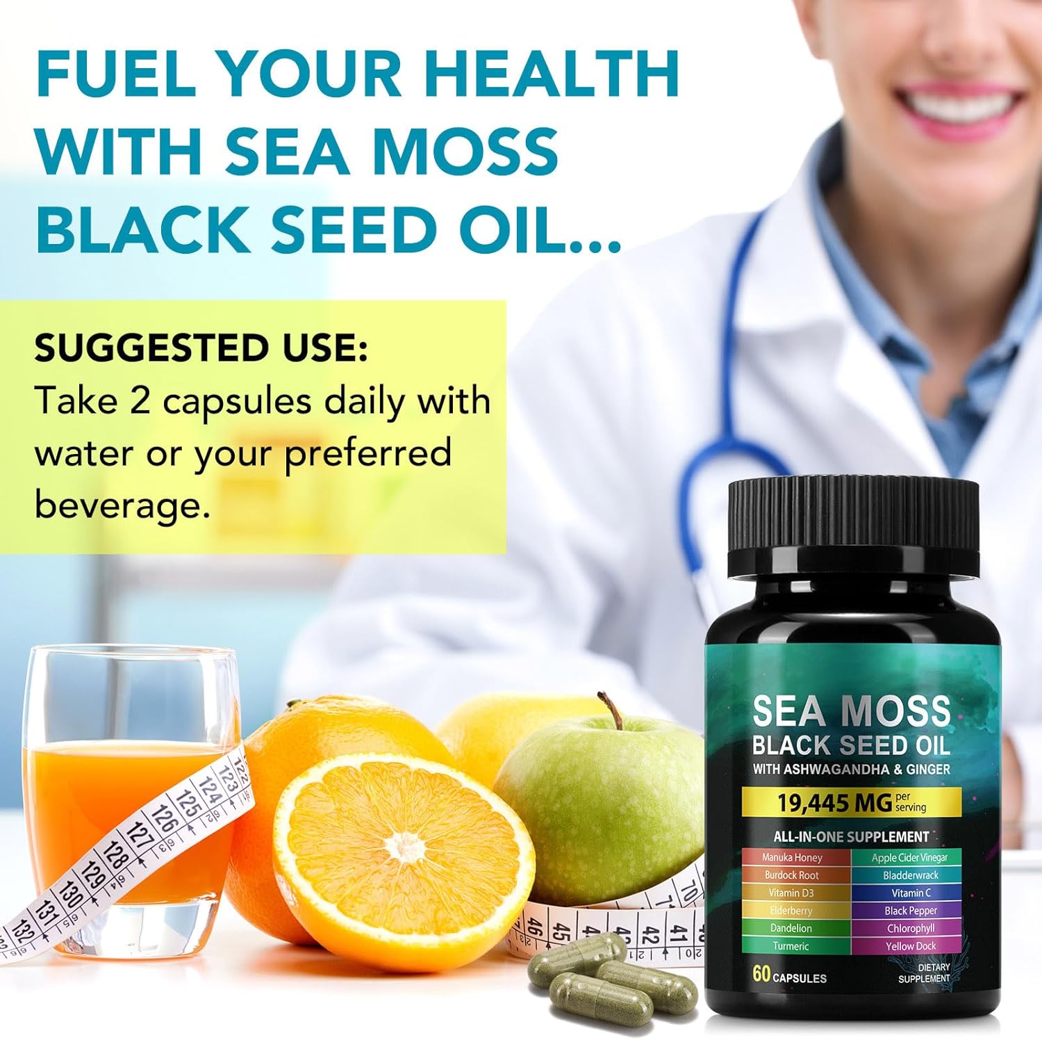 Sea Moss + Black Seed Oil + Ashwagandha – Suplemento Natural Todo en Uno