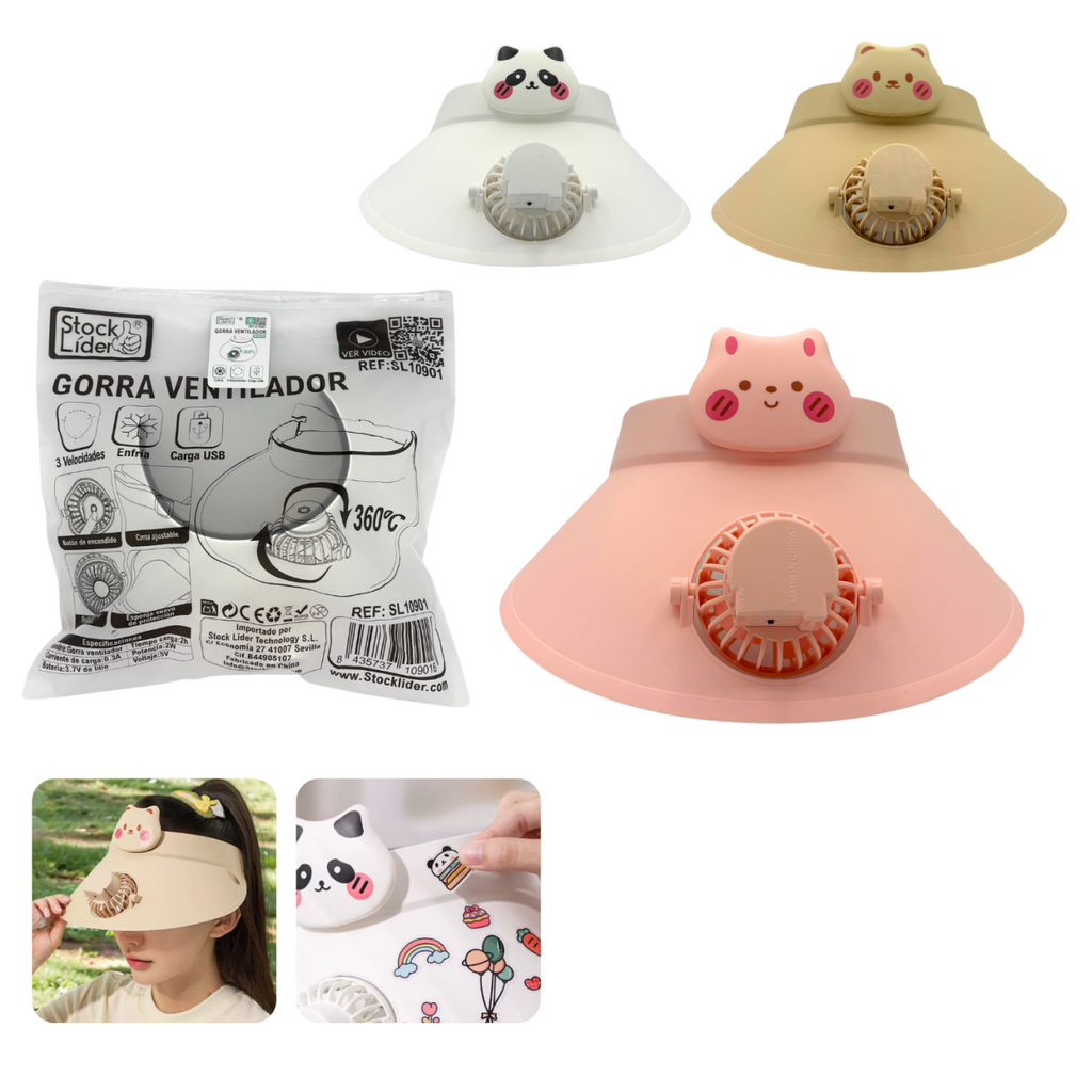 Gorra ventilador infantil