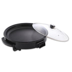 Paellera Sartén Eléctrica 36 cm X 7 cm 1500W Antiadherente | Tapa Cristal | Termostato Regulable