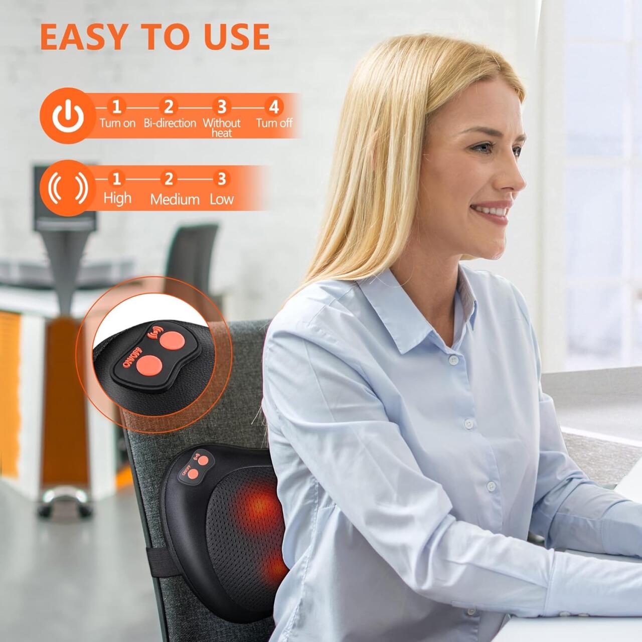 Cojín Almohada de Masaje Eléctrico Shiatsu