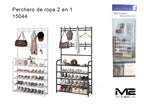 Perchero de Ropa con Estante para Zapatos 2 en 1