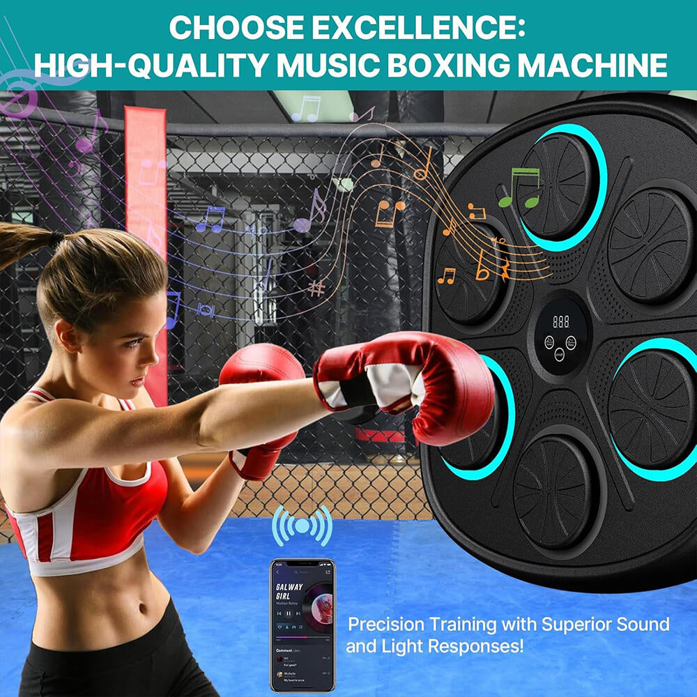 Máquina de boxeo musical con guantes de boxeo 3.0 tobillera de Compresión y Masajeador de pies de Regalo