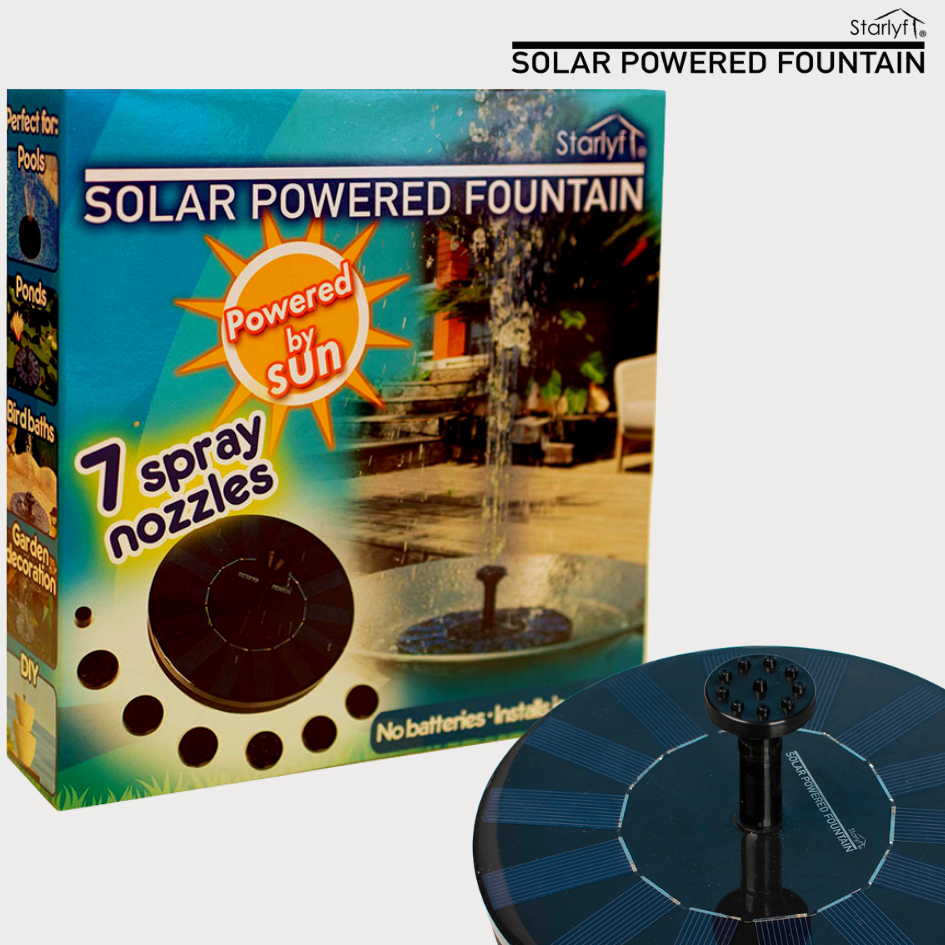 Fuente solar flotante y ecológica para jardines, estanques y piscinas