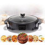 Paellera Sartén Eléctrica 36 cm X 7 cm 1500W Antiadherente | Tapa Cristal | Termostato Regulable